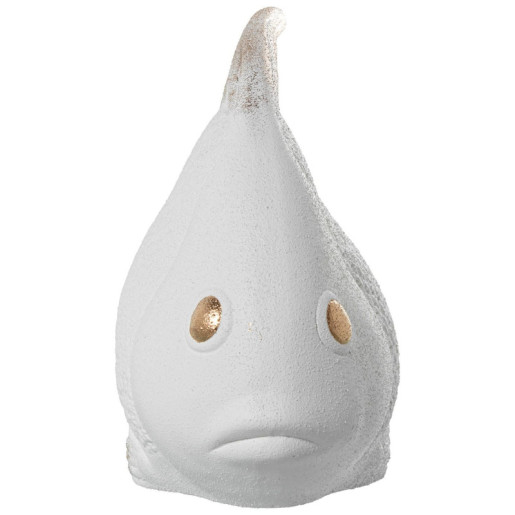 Figura pez blanco arena y dorado
