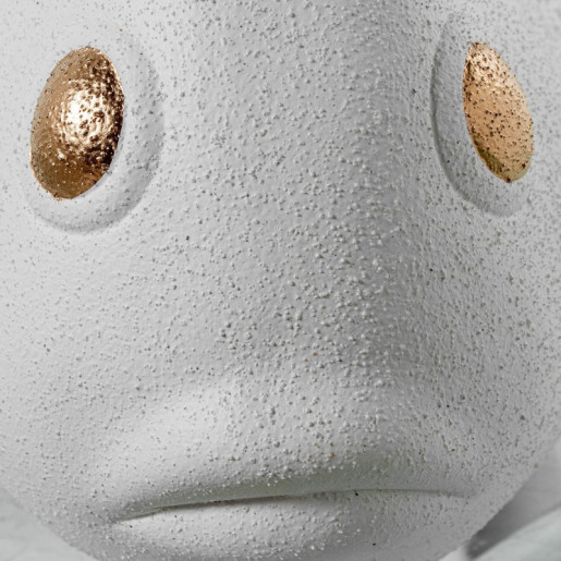 Figura pez blanco arena y dorado