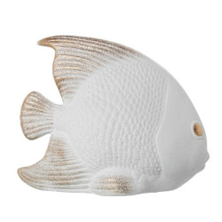 Figura pez blanco arena y dorado