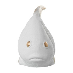 Figura pez blanco arena y dorado