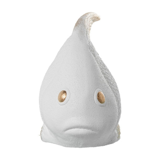 Figura pez blanco arena y dorado