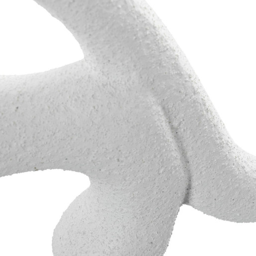 Figura pantera blanco arena y dorado