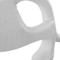 Figura pantera blanco arena y dorado