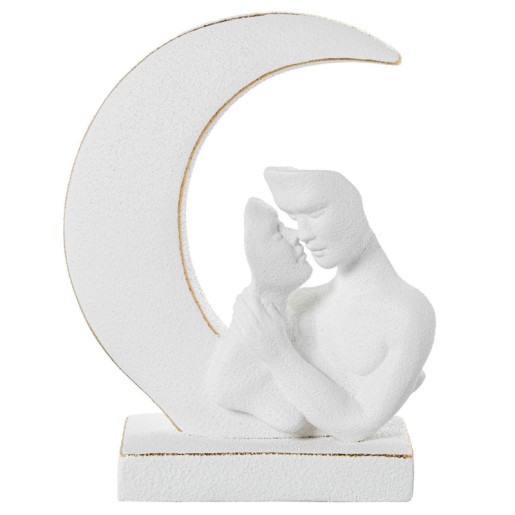 Figura pareja blanco arena y dorado