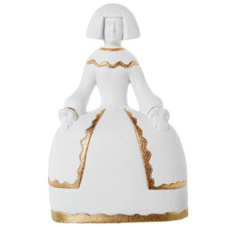 Figura menina blanco arena y dorado