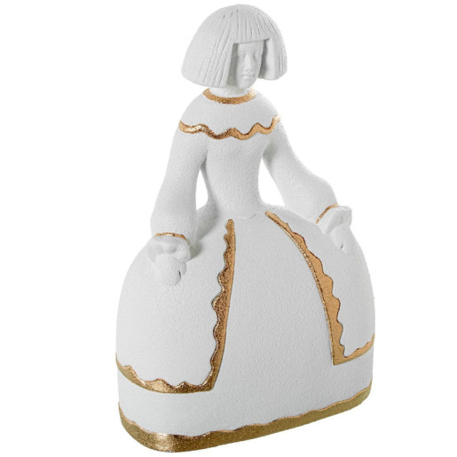 Figura menina blanco arena y dorado