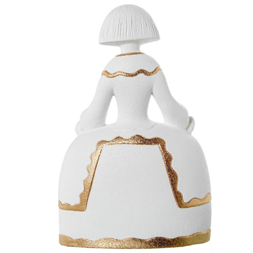 Figura menina blanco arena y dorado