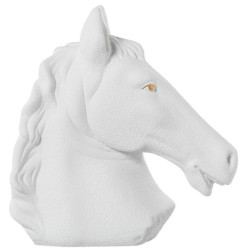 Figura cabeza caballo blanco arena y dorado