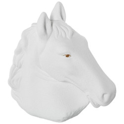 Figura cabeza caballo blanco arena y dorado
