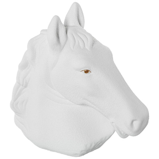 Figura cabeza caballo blanco arena y dorado
