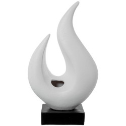 Figura abstracta blanco arena y dorado