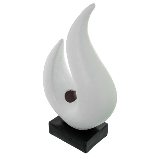 Figura abstracta blanco arena y dorado