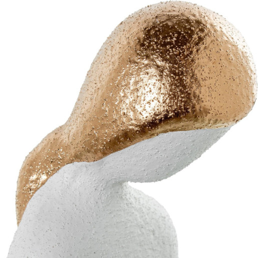 Figura mujer blanco arena y dorado