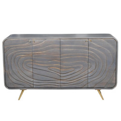 Mueble aparador gris y dorado