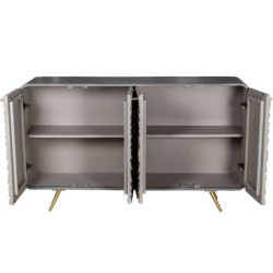 Mueble aparador gris y dorado