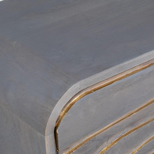 Mueble aparador gris y dorado
