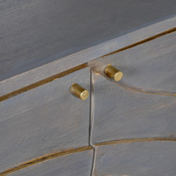 Mueble aparador gris y dorado