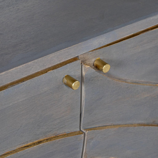 Mueble aparador gris y dorado