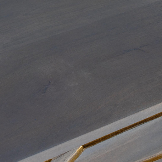 Mueble aparador gris y dorado
