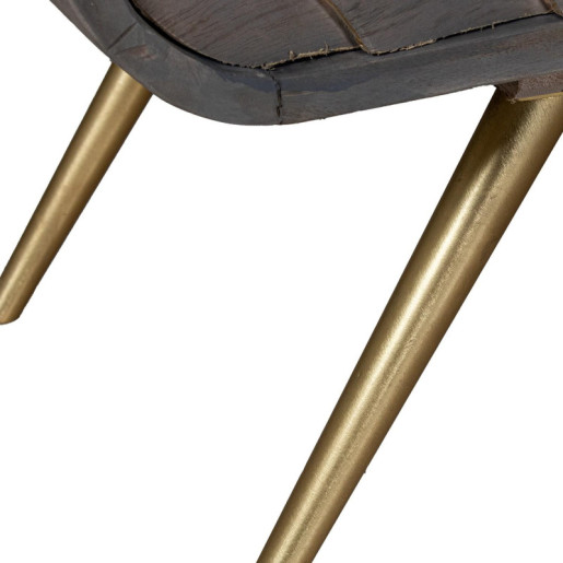 Mueble entrada gris y dorado