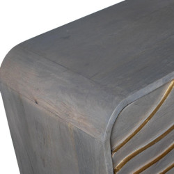 Mueble entrada gris y dorado