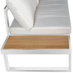 Set sofa y mesa blanco y natural