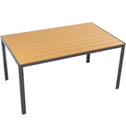 Mesa rectangular antracita y marron claro