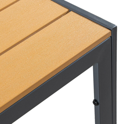 Mesa rectangular antracita y marron claro