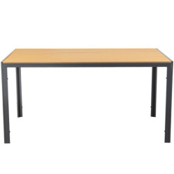 Mesa rectangular antracita y marron claro