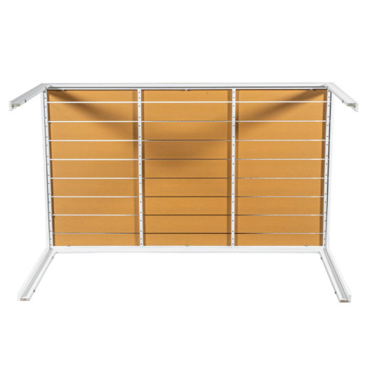 Mesa rectangular blanco y marron claro