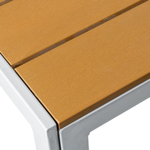 Mesa rectangular blanco y marron claro