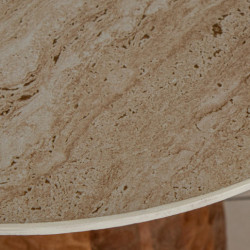 Set 2 mesas auxiliares marron y beige