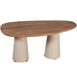 Mesa auxiliar natural y beige