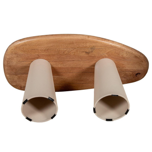 Mesa auxiliar natural y beige