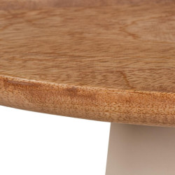 Mesa auxiliar natural y beige