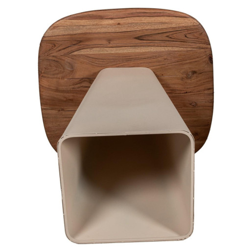 Set 2 mesas auxiliares natural y beige