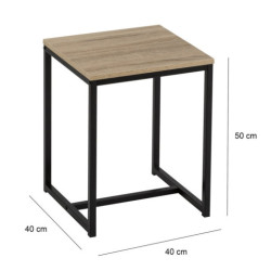 Mesa auxiliar natural y negro