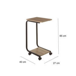 Mesa auxiliar natural y negro