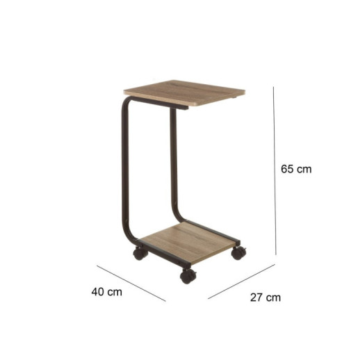 Mesa auxiliar natural y negro