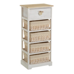 Mueble auxiliar natural y crema