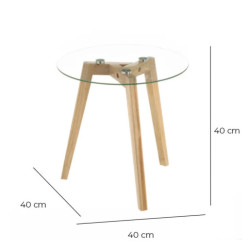 Mesa auxiliar natural y transparente