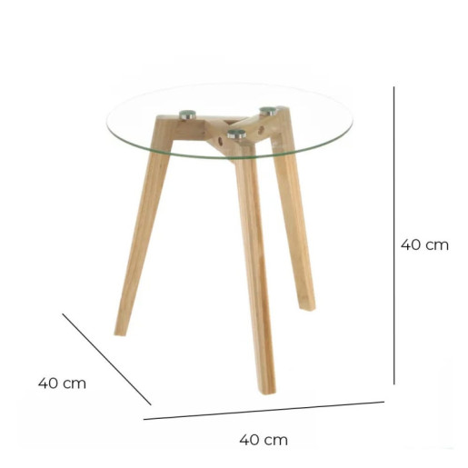 Mesa auxiliar natural y transparente
