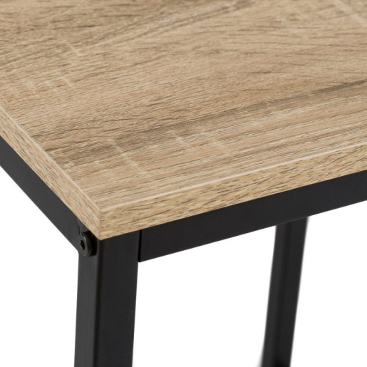 Mesa auxiliar natural y negro