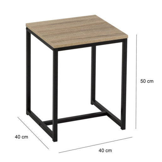 Mesa auxiliar natural y negro