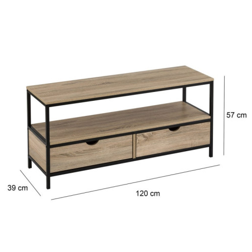 Mueble tv natural y negro