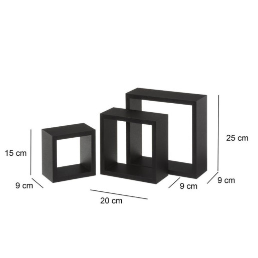 Set 3 estantes Negro