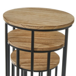 Set 3 mesas auxiliares natural ynegro