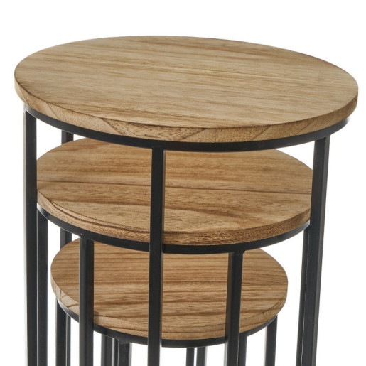 Set 3 mesas auxiliares natural ynegro