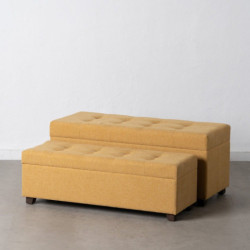 Set 2 banquetas baul Mostaza