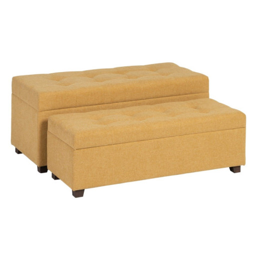 Set 2 banquetas baul Mostaza